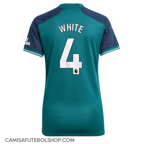 Camisa de time de futebol Arsenal Benjamin White #4 Replicas 3º Equipamento Feminina 2023-24 Manga Curta